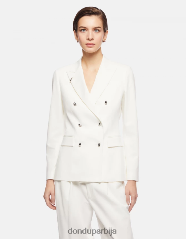 двоструки памучни блејзер Жене 662008369 алабастро DONDUP Одећа