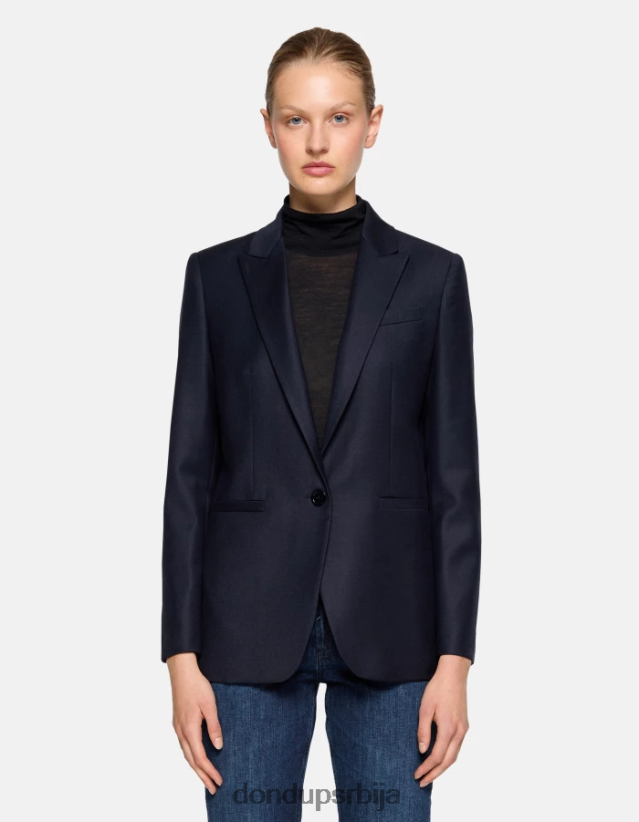 једноструки фланелски сако Жене 662008374 Морнарско плаво DONDUP Одећа