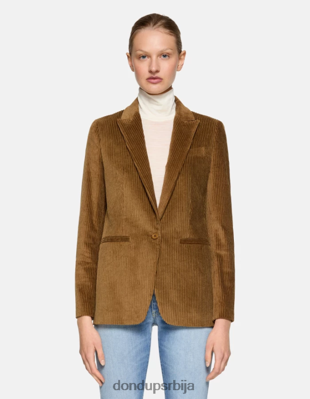 једноструки сако од сомота Жене 662008377 цимет DONDUP Одећа