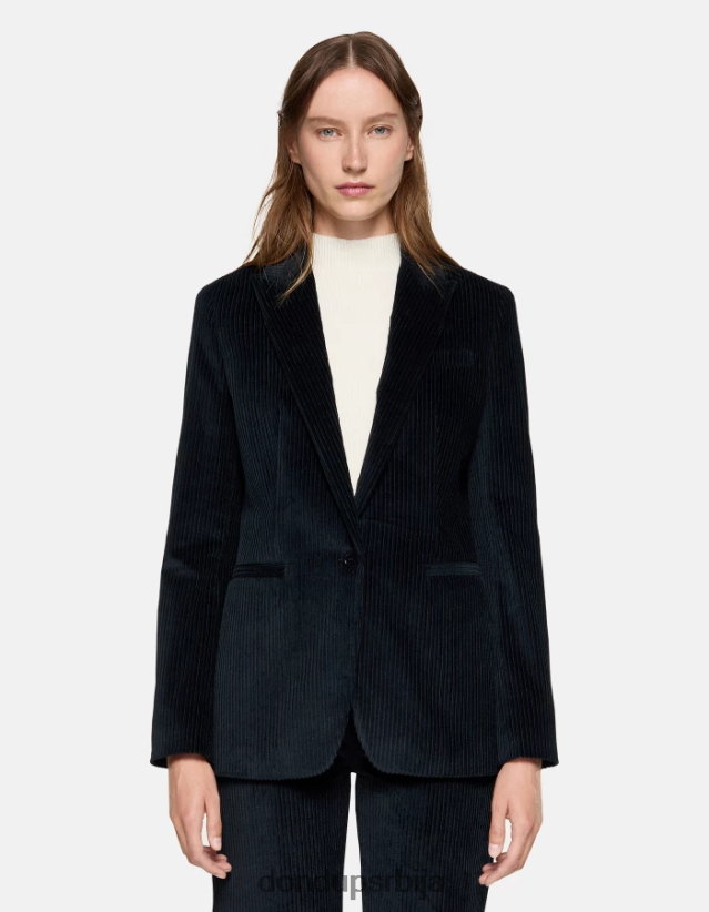 једноструки сако од сомота Жене 662008378 Морнарско плаво DONDUP Одећа