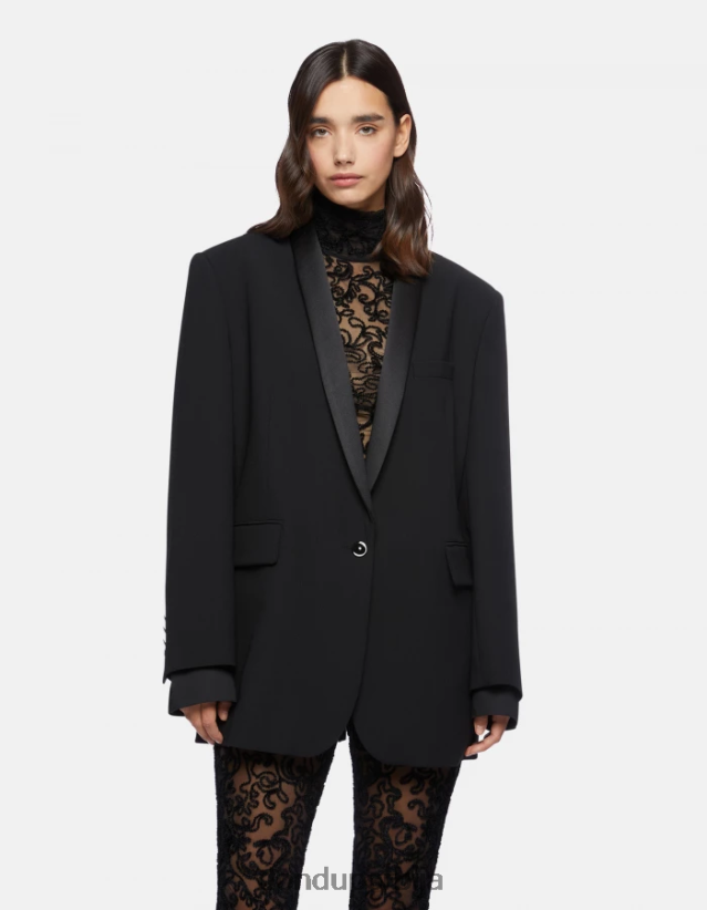 једноструки блејзер од мешавине вуне Жене 662008388 црн DONDUP Одећа