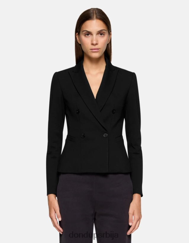 сако од џерсеја са дуплим копчањем Жене 662008392 црн DONDUP Одећа