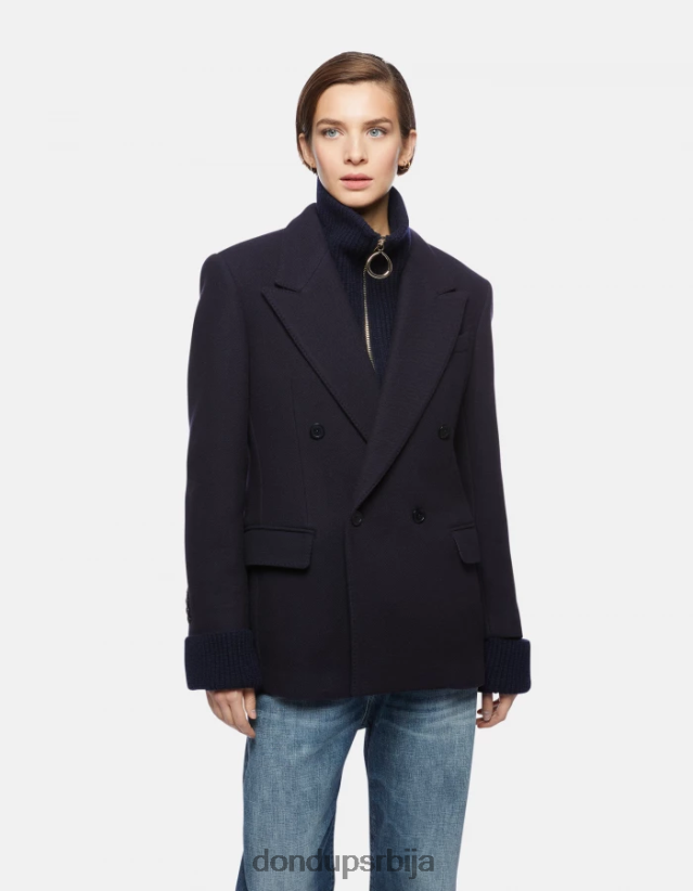 платнени сако са двоструким копчањем Жене 662008395 Морнарско плаво DONDUP Одећа