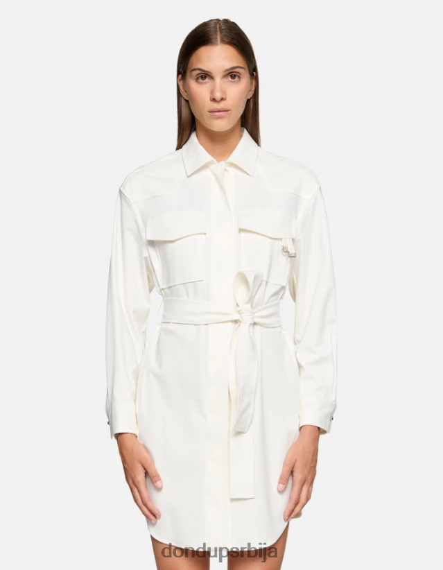 кратка памучна хаљина Жене 662008272 алабастро DONDUP Одећа