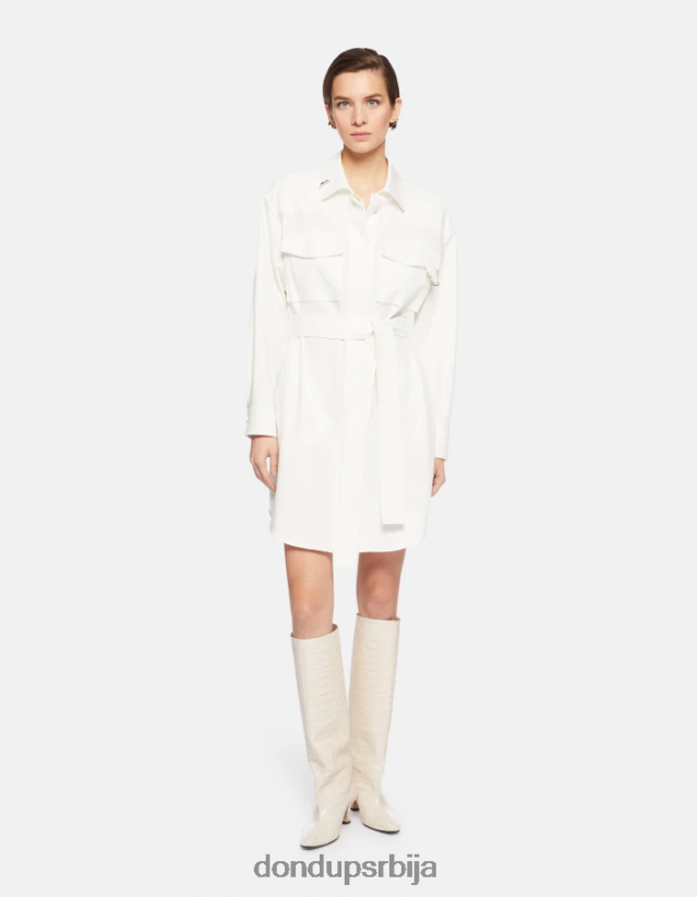 кратка памучна хаљина Жене 662008273 алабастро DONDUP Одећа