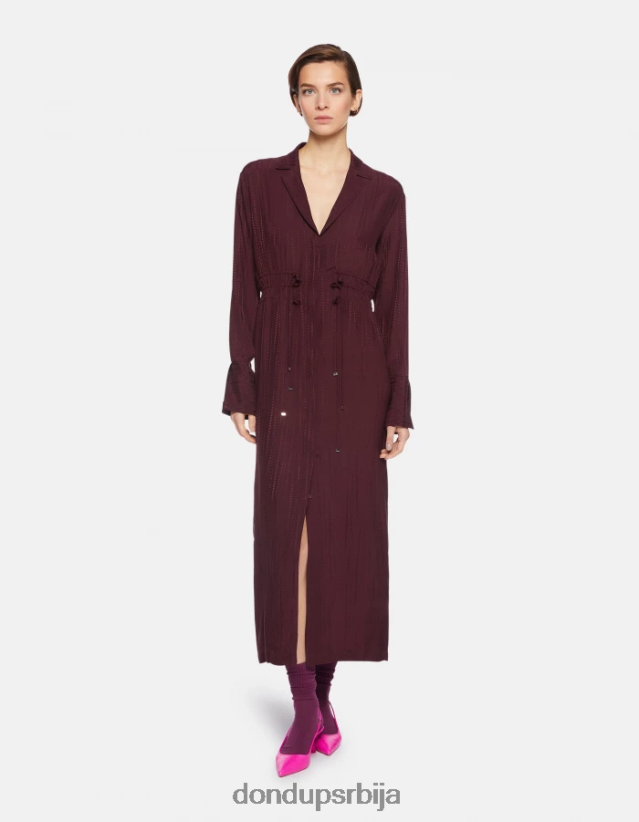 дуга хаљина од мешавине свиле Жене 662008281 пругна DONDUP Одећа