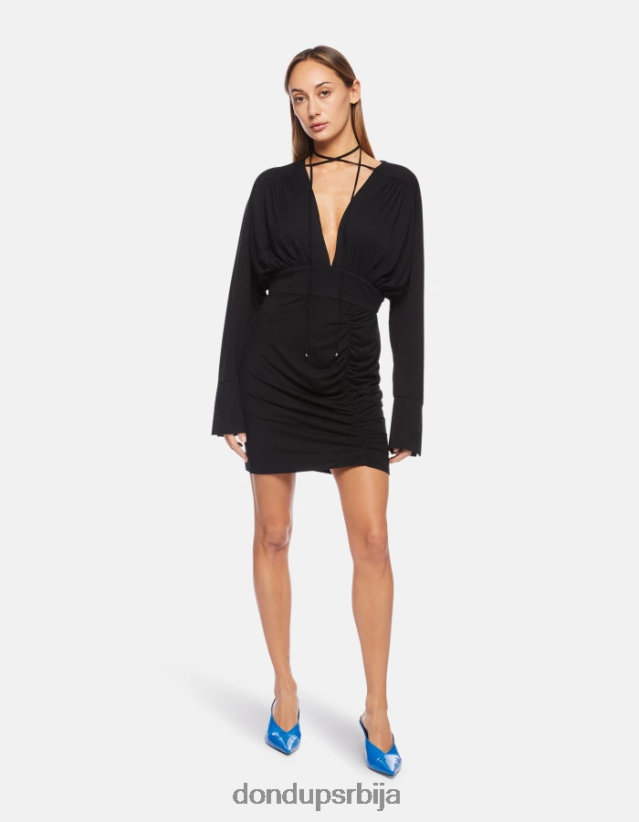 кратка хаљина од вискозе Жене 662008282 црн DONDUP Одећа