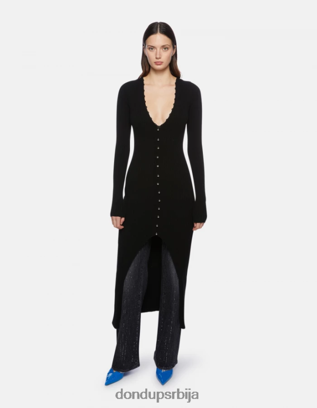 дуга хаљина од вискозе Жене 662008286 црн DONDUP Одећа