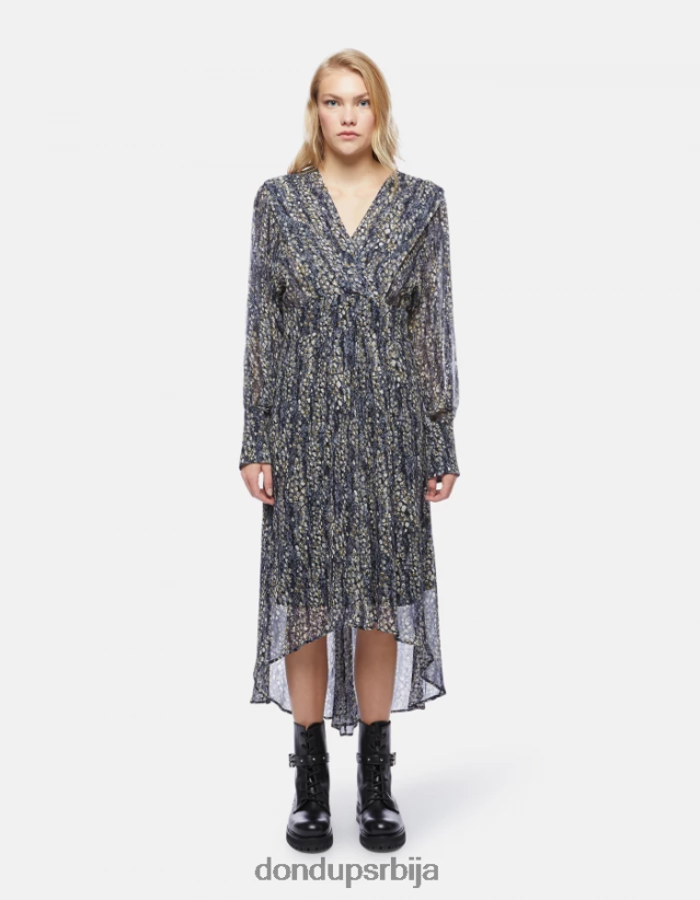 дуга хаљина од жоржета Жене 662008290 црн DONDUP Одећа