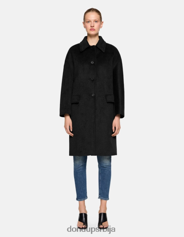 једноструки сукнени капут Жене 662008347 црн DONDUP Одећа