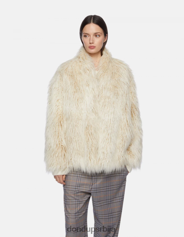 лабав капут од еко монголског крзна Жене 662008359 алабастро DONDUP Одећа