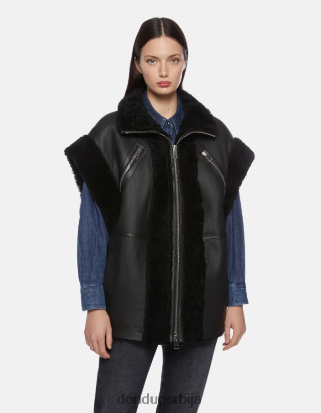 широки прслук од стриже Жене 662008365 црн DONDUP Одећа