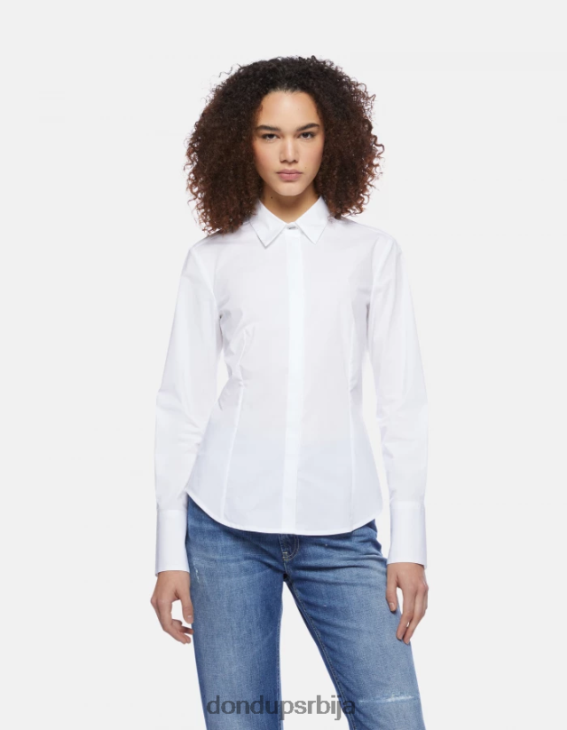 уска кошуља од поплина Жене 662008245 бео DONDUP Одећа