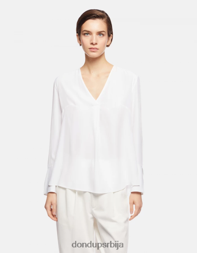 кошуља од мешавине свиле правилног кроја Жене 662008247 бео DONDUP Одећа