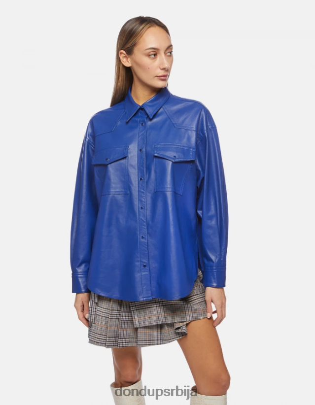 широка кошуља од напа коже Жене 662008263 краљевско плаво DONDUP Одећа