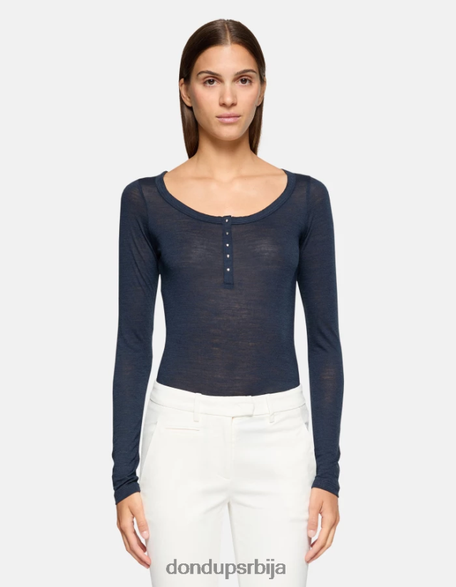 слим-фит вунени хенлеи топ Жене 662008430 Морнарско плаво DONDUP Одећа