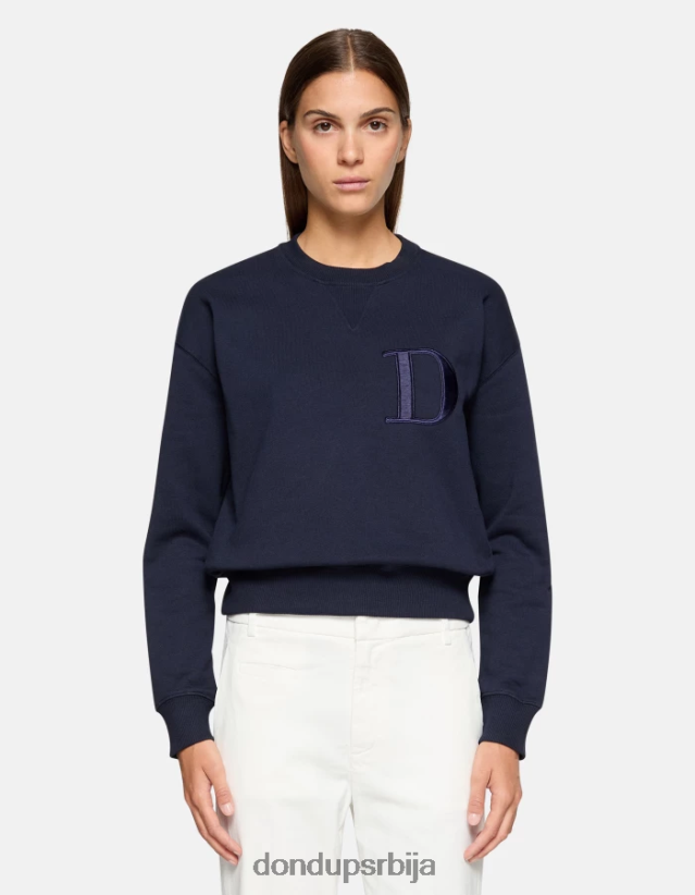 дуксерица нормалног кроја са округлим изрезом Жене 662008433 Морнарско плаво DONDUP Одећа дуксерица нормалног кроја са округлим изрезом Жене 662008433 Морнарско плаво DONDUP Одећа