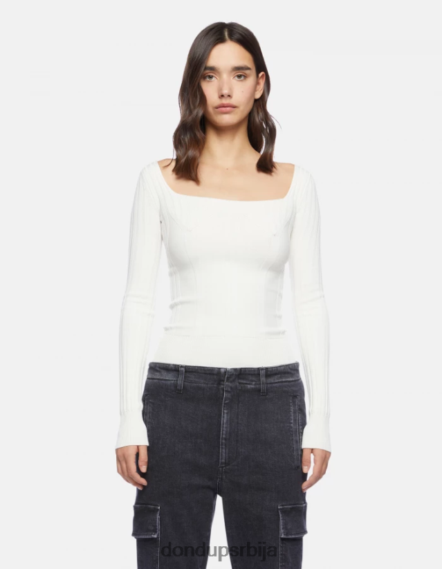 џемпер од вискозе са округлим изрезом Жене 662008300 бурро DONDUP Одећа џемпер од вискозе са округлим изрезом Жене 662008300 бурро DONDUP Одећа