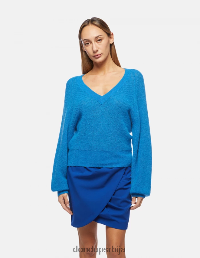 џемпер од мохера с в-изрезом Жене 662008302 тиркизно DONDUP Одећа џемпер од мохера с в-изрезом Жене 662008302 тиркизно DONDUP Одећа