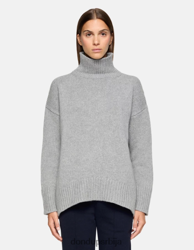 превелики рибарски џемпер са поло вратом Жене 662008308 сива DONDUP Одећа