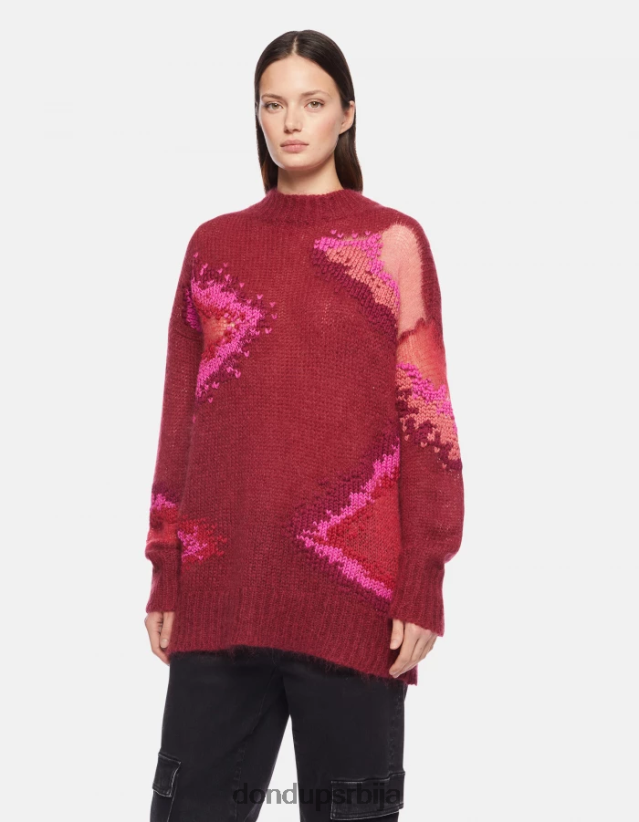 џемпер од мохера са округлим изрезом Жене 662008312 барбабиетола DONDUP Одећа џемпер од мохера са округлим изрезом Жене 662008312 барбабиетола DONDUP Одећа