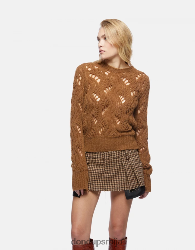 вунени џемпер са округлим изрезом Жене 662008320 цимет DONDUP Одећа