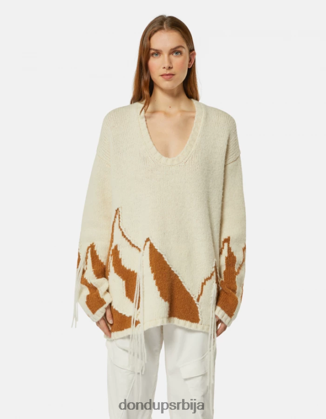 џемпер од алпаке вуне с в-изрезом Жене 662008321 алабастро DONDUP Одећа џемпер од алпаке вуне с в-изрезом Жене 662008321 алабастро DONDUP Одећа