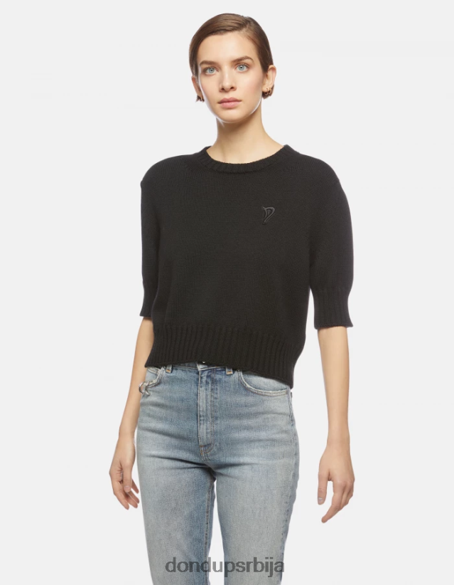 вунени џемпер са округлим изрезом Жене 662008332 црн DONDUP Одећа