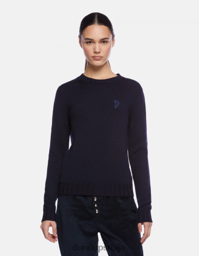 вунени џемпер са округлим изрезом Жене 662008334 Морнарско плаво DONDUP Одећа