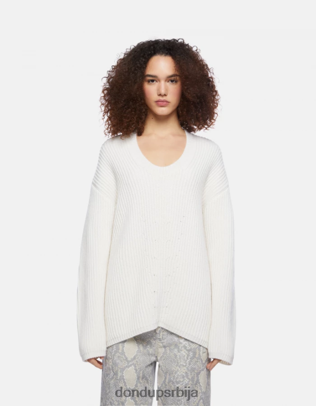 вунени џемпер са округлим изрезом Жене 662008335 бурро DONDUP Одећа