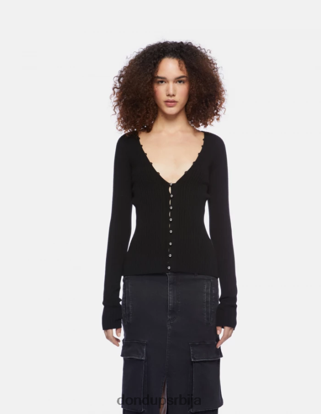 танак кардиган од вискозе Жене 662008337 црн DONDUP Одећа