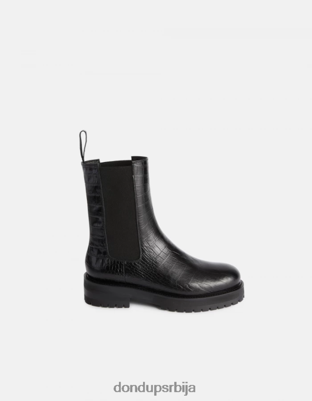 беатле чизме од коже са ефектом крокодила Жене 662008460 црн DONDUP обућа