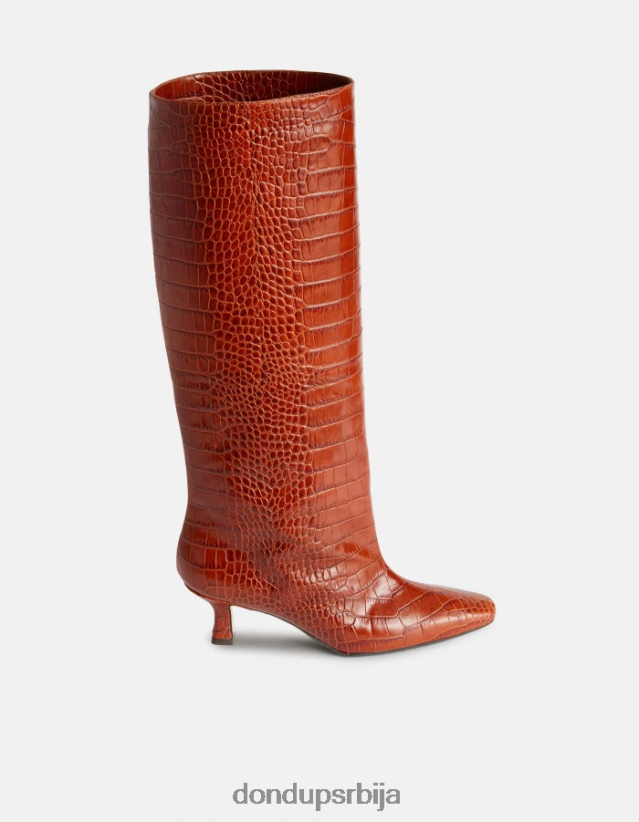 чизме од коже са ефектом крокодила Жене 662008467 циоццолато DONDUP обућа