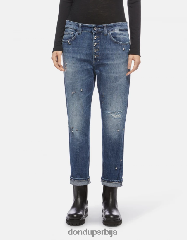 коонс лабаве растезљиве тексас фармерке Жене 662008113 Плави DONDUP Одећа коонс лабаве растезљиве тексас фармерке Жене 662008113 Плави DONDUP Одећа
