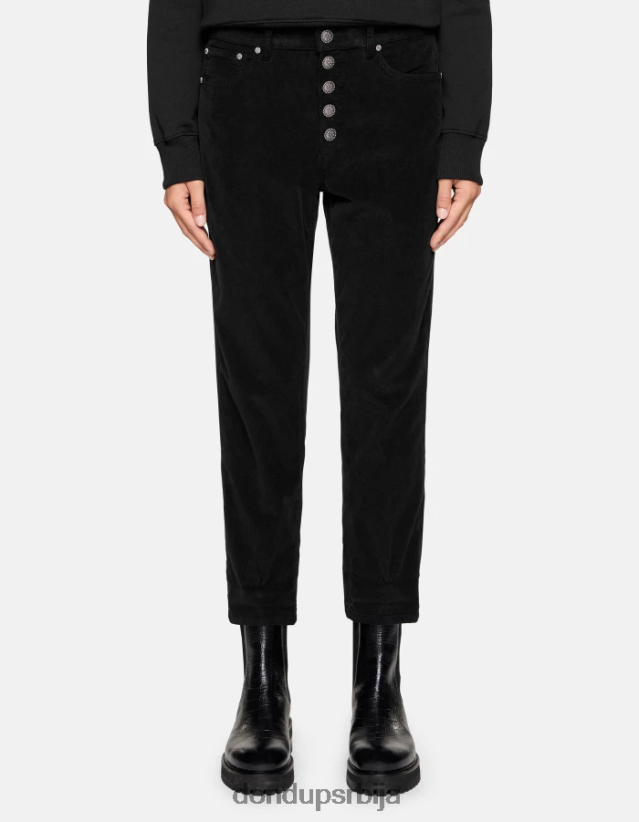 коонс широке сомотне панталоне Жене 66200870 црн DONDUP Одећа