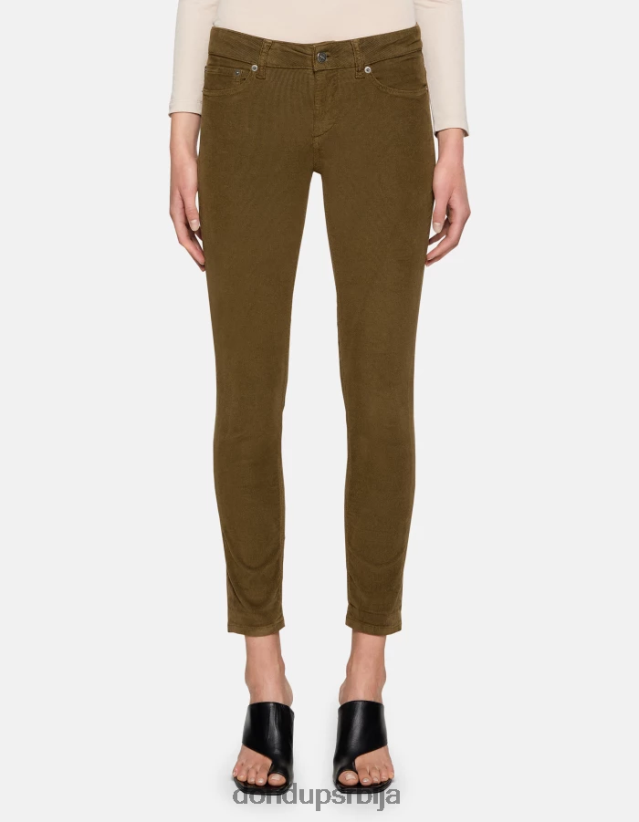 монро уске панталоне од сомота Жене 66200813 Војничко зелена DONDUP Одећа
