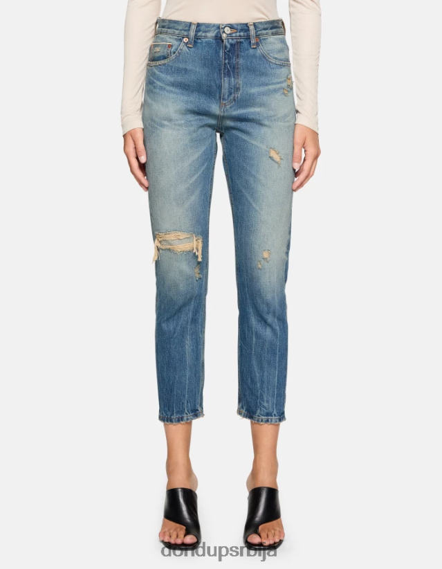 цинди фармерке регуларног кроја од тврдог тексаса са ивицама Жене 66200830 Плави DONDUP Одећа