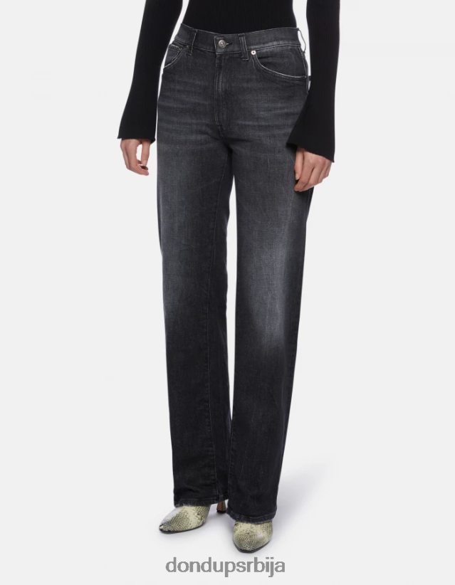 Мејбл широке растезљиве фармерке од џинса Жене 662008104 црн DONDUP Одећа