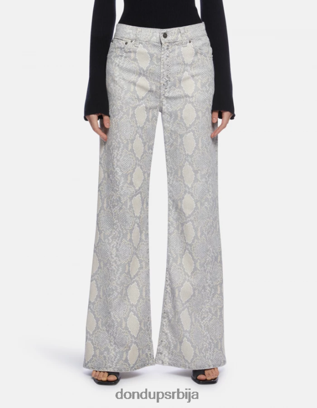 ћилибарске широке панталоне од штампаног памука Жене 662008105 природним DONDUP Одећа