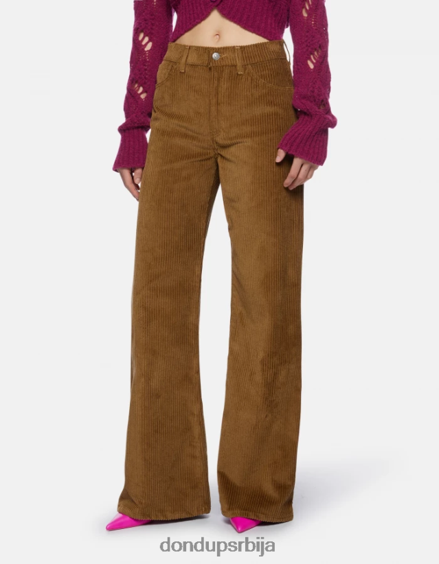 ћилибарске широке сомотне панталоне Жене 66200845 цимет DONDUP Одећа