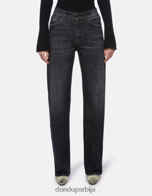Мејбл широке растезљиве фармерке од џинса Жене 66200892 црн DONDUP Одећа