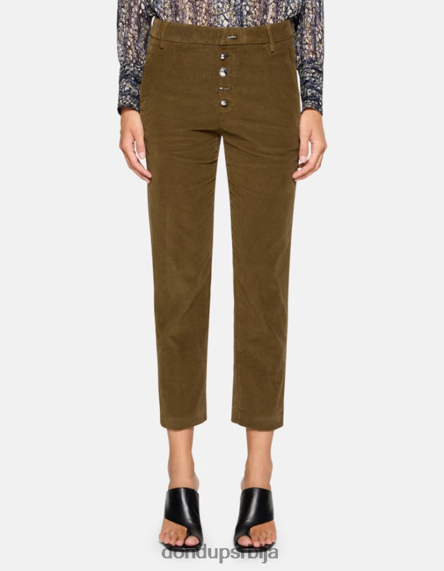 нима широке сомотне панталоне Жене 662008134 Војничко зелена DONDUP Одећа