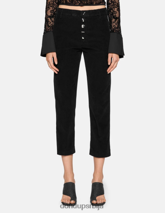 нима широке сомотне панталоне Жене 662008137 црн DONDUP Одећа