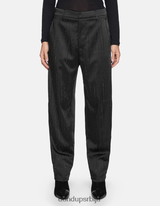мицаела широке сатенске панталоне Жене 662008190 црн DONDUP Одећа