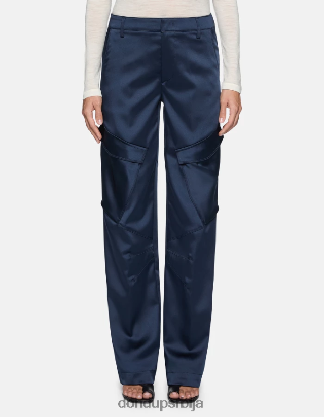 цамила сатенске панталоне слободног кроја Жене 662008199 Плави DONDUP Одећа