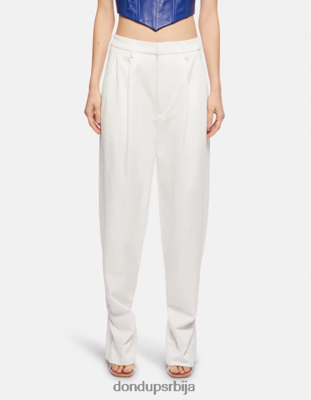 тру памучне панталоне слободног кроја Жене 662008214 алабастро DONDUP Одећа