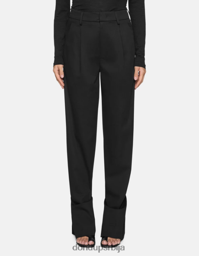 тру памучне панталоне слободног кроја Жене 662008215 црн DONDUP Одећа