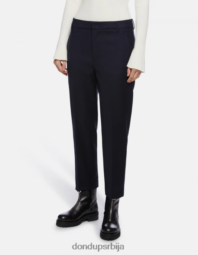 нима фланелске панталоне широког кроја Жене 662008222 Морнарско плаво DONDUP Одећа