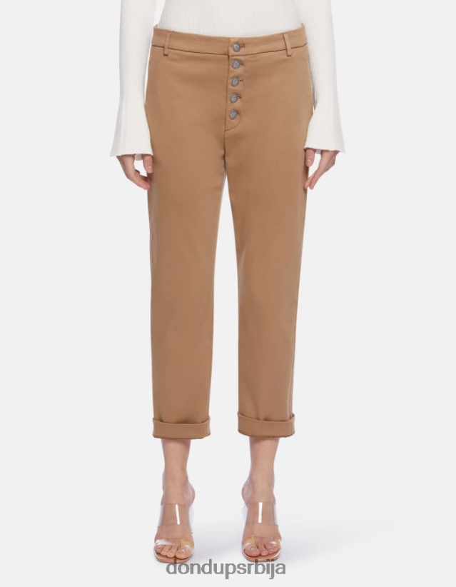 нима трикотинске панталоне широког кроја Жене 662008232 песак DONDUP Одећа
