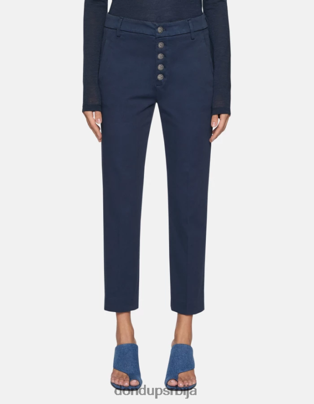 нима трикотинске панталоне широког кроја Жене 662008233 Морнарско плаво DONDUP Одећа